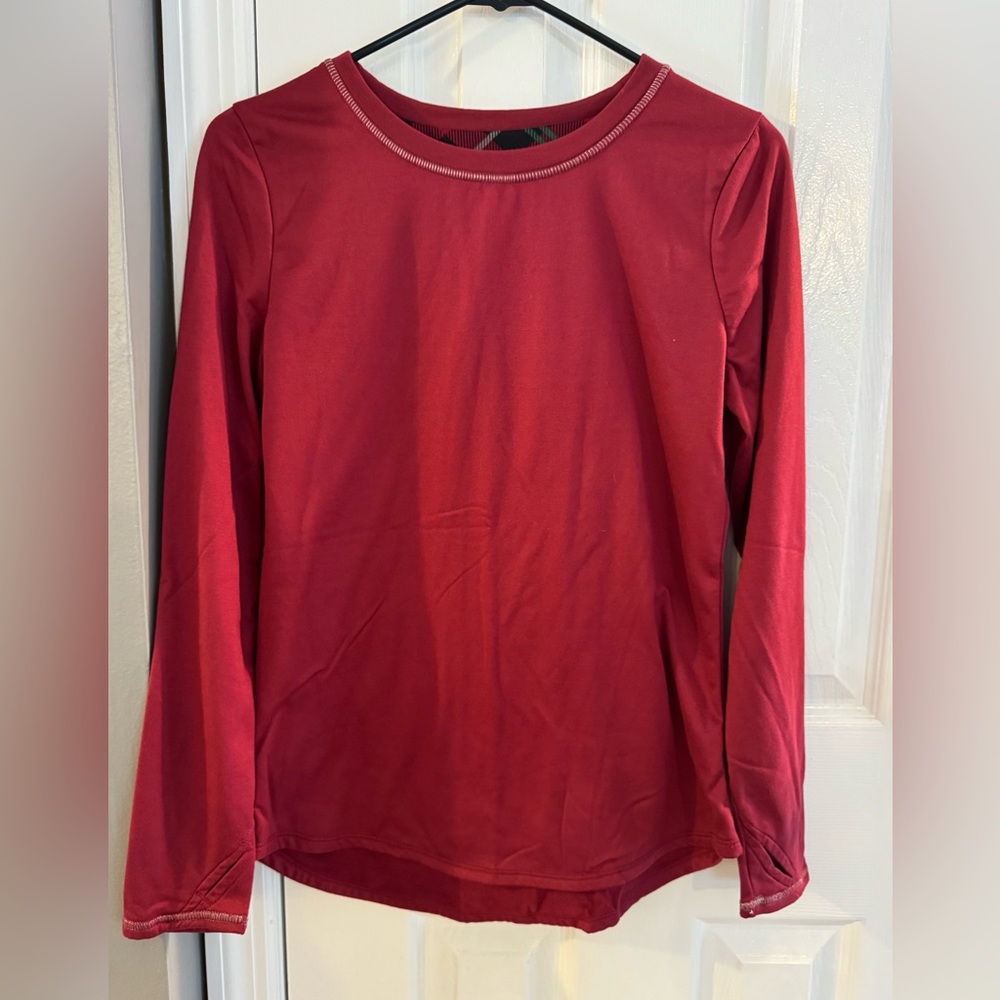 Cuddl Duds Women's Rich Red Long Sleeve Tee